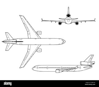 3-view-aircraft-line-art-drawing-md-11-C8BKTW