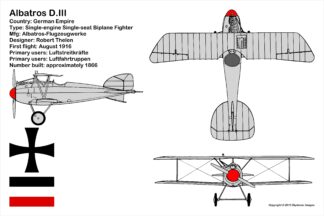 Albatros D.III (3-view, copyright 2013 Skytamer Images)